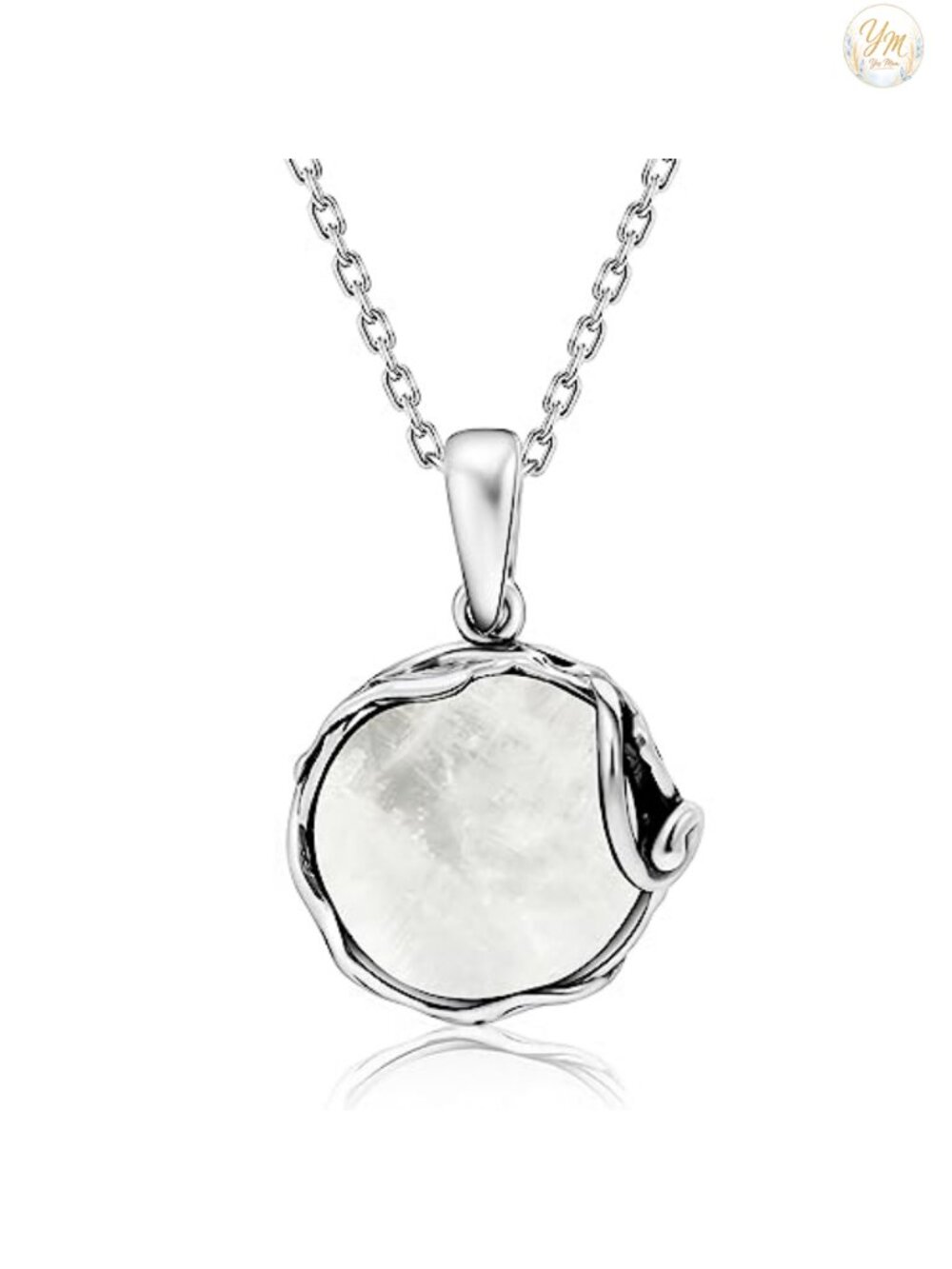 925 Sterling Silver Moonstone Pendant Necklace